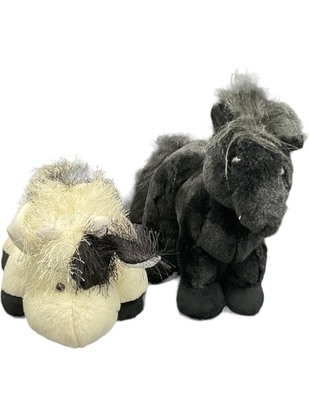 Vintage Ganz Webkinz Cow Plush & Black Stallion Horse Lot Y2K Nostalgia No Code
